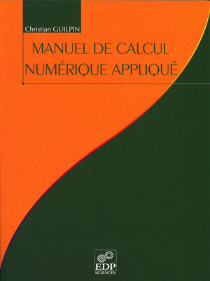 cover image of Manuel de calcul numérique appliqué